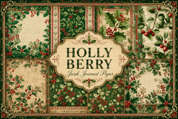 Download Holly Berry Junk Journal Paper - Premium Resources