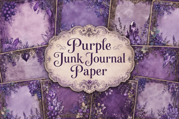 Download Purple Junk Journal Paper - Premium Bundle